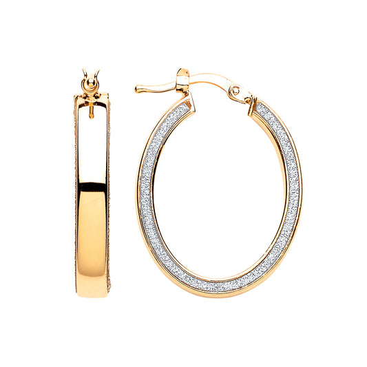 Gilded Silver  Moondust Hoop Earrings 19x25mm - GVE604GOLD