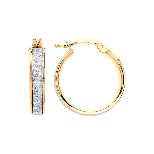 Gilded Silver  Moondust Hoop Earrings 18mm - GVE606GOLD