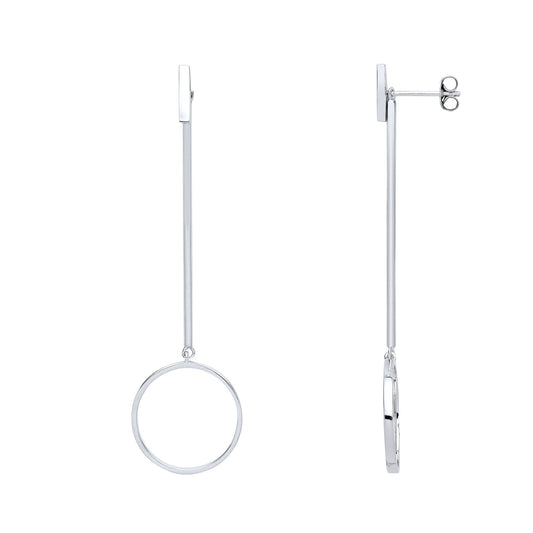 Silver  Pendulum Drop Earrings - GVE630