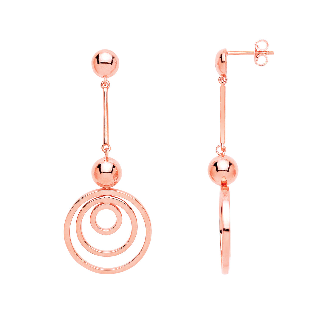 Rose Silver  Crop Circles Drop Earrings - GVE635