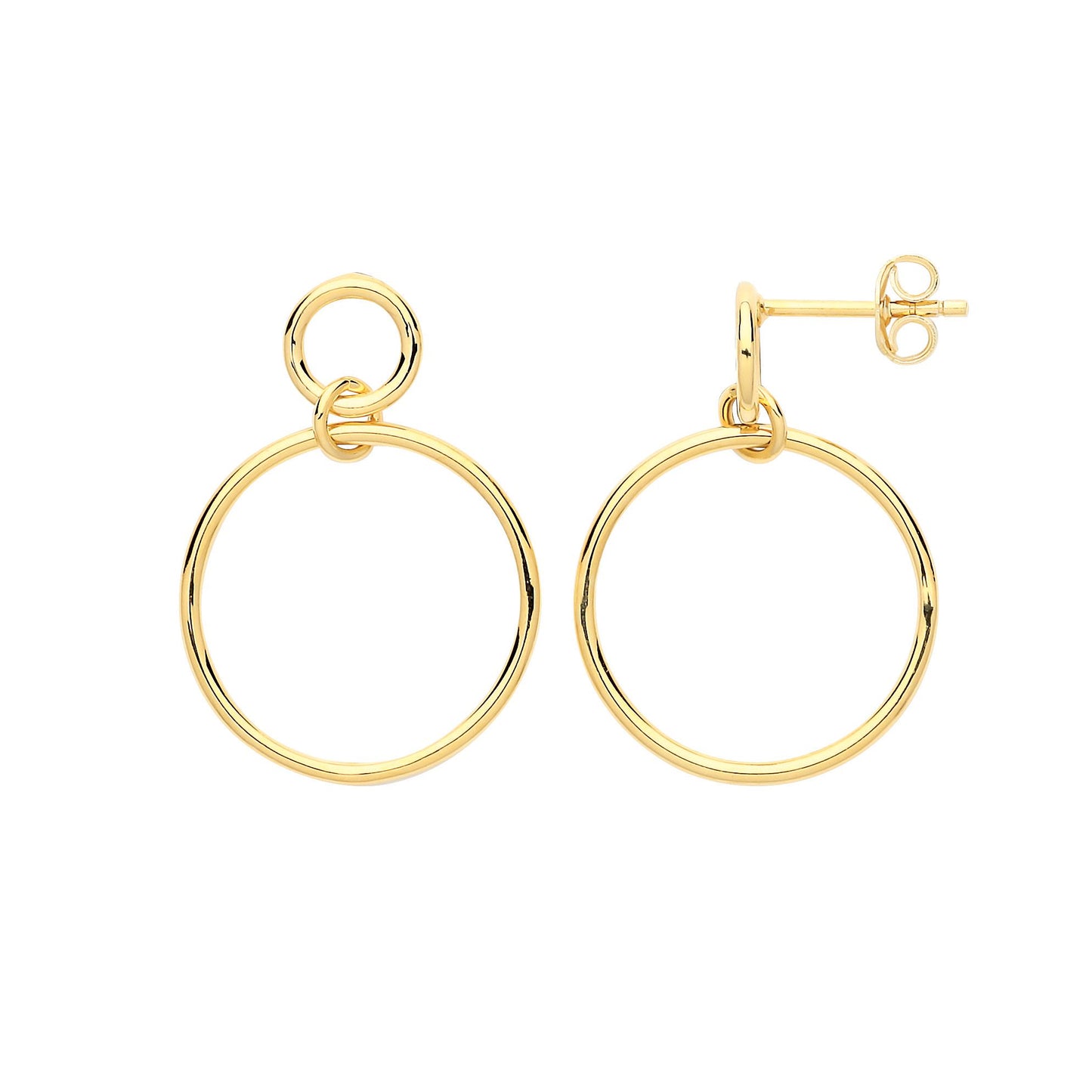 Gilded Silver  Linked Hoops Drop Earrings 20mm - GVE686