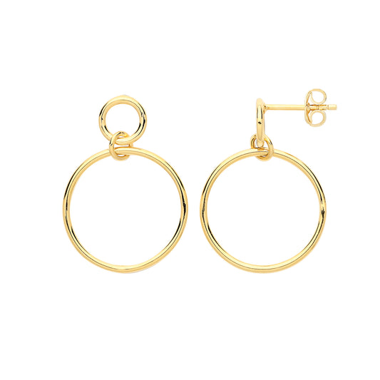 Gilded Silver  Linked Hoops Drop Earrings 20mm - GVE686