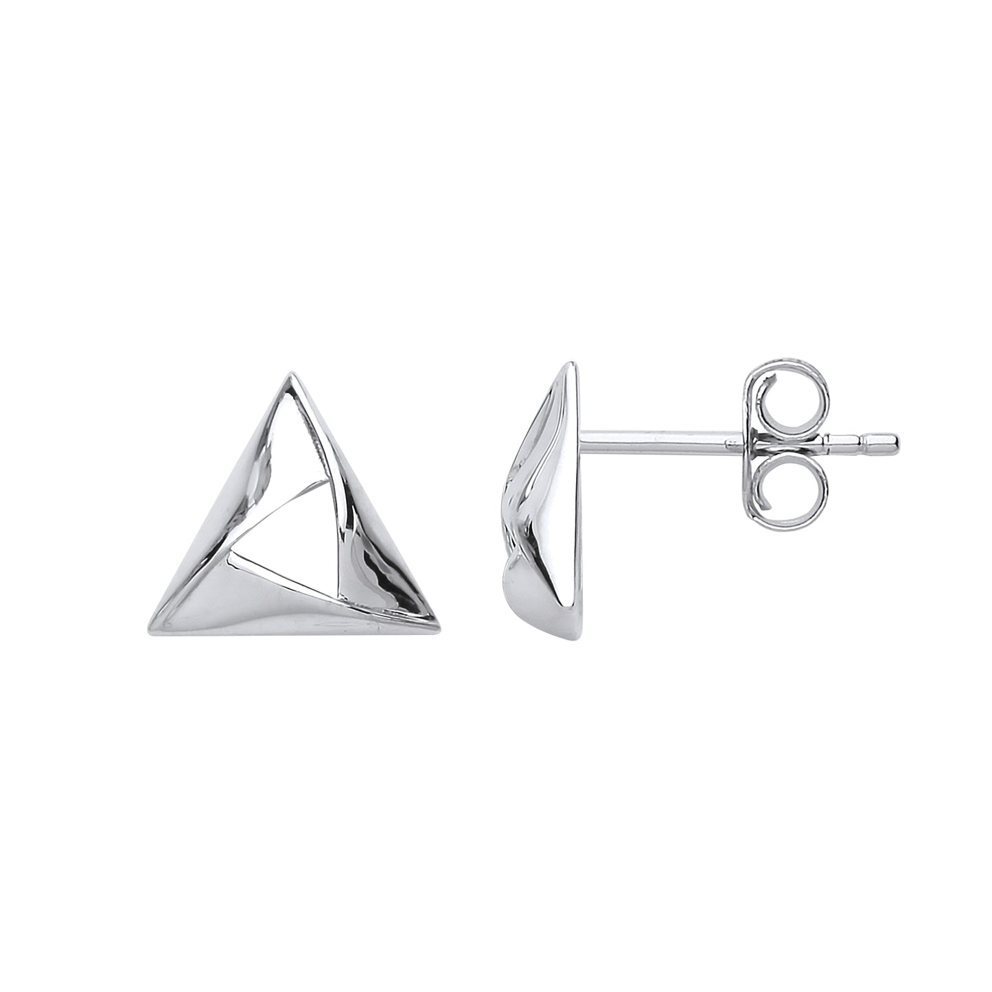 Silver  Triangle Hamantaschen Stud Earrings - GVE725