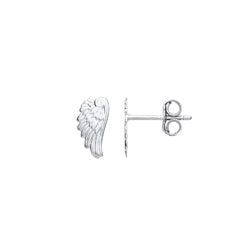 Silver  Angel Wings Drop Earrings - GVE767