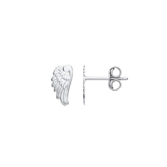 Silver  Angel Wings Drop Earrings - GVE767