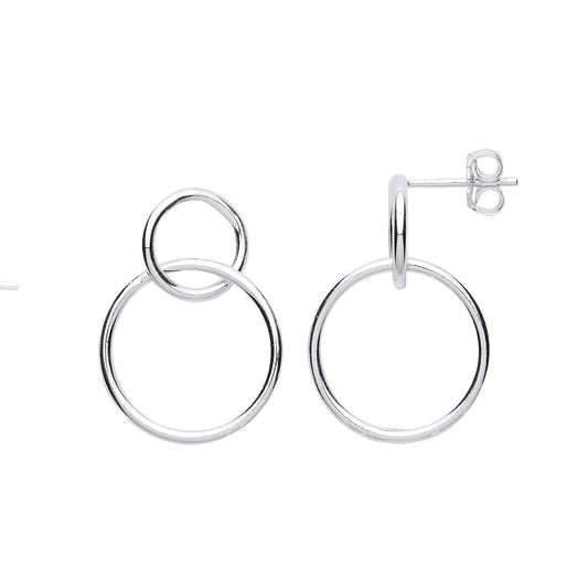 Silver  Magic Chinese Linking Rings Drop Earrings - GVE772