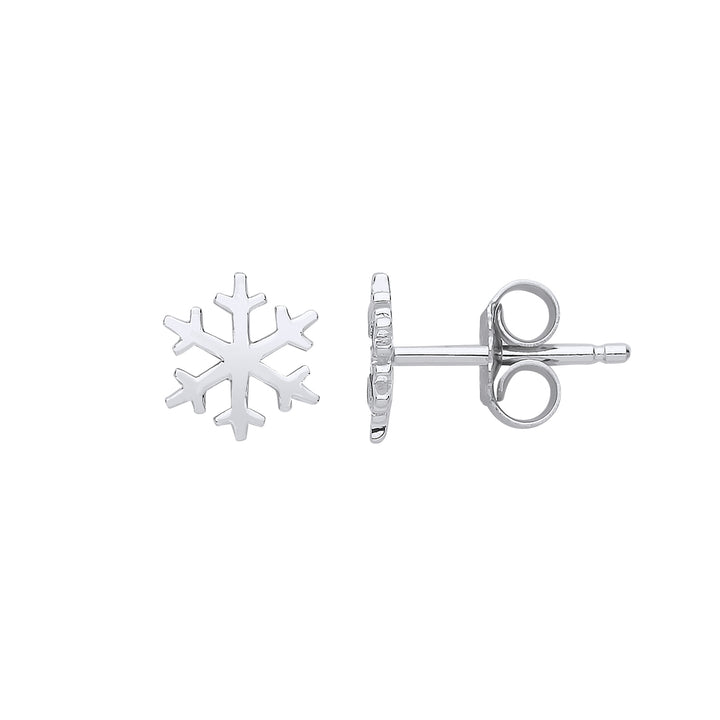 Silver  Snowflake Stud Earrings - GVE780