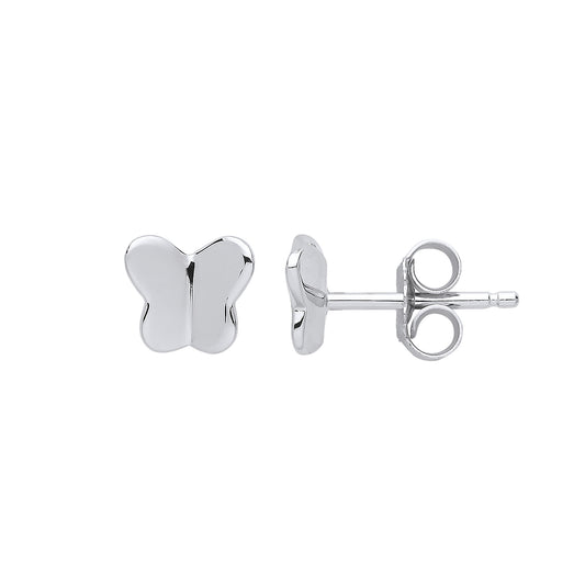 Silver  Butterfly Stud Earrings - GVE784