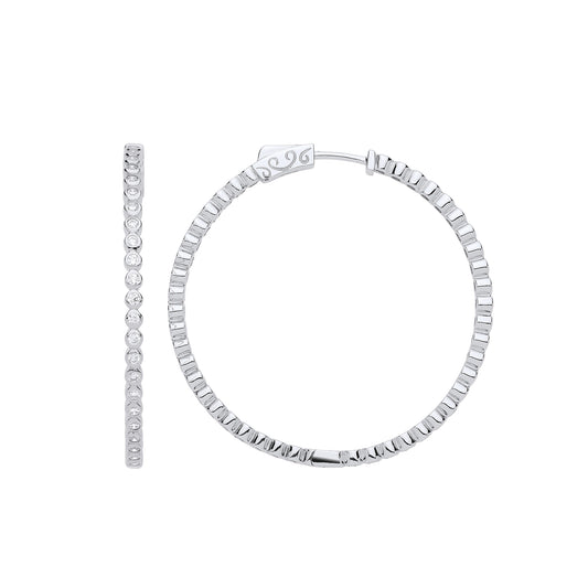 Silver  CZ Eternity Hoop Earrings 43mm - GVE886