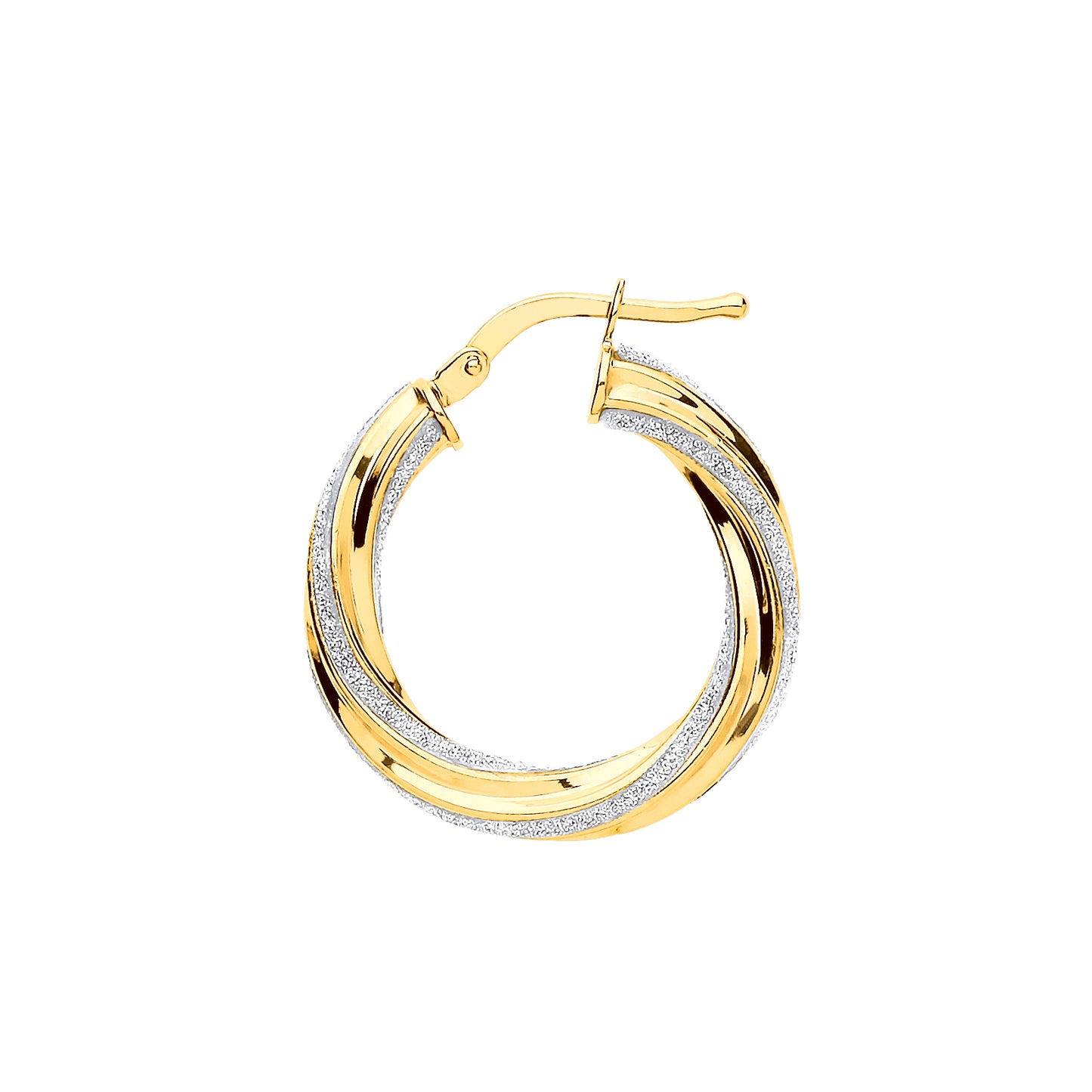 Gilded Silver  Licorice Twist Moondust Hoop Earrings 22mm - GVE892G