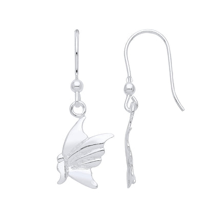 925 Sterling Silver  Magestic Butterfly Ball Drop Earrings - GVE958