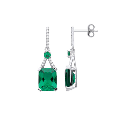 Silver  Candy Grabber Solitaire Drop Earrings - GVE984