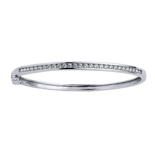 Sterling Silver  CZ Eternity Baby Bangle Bracelet - GVG064