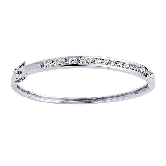 Silver  CZ Eternity Bangle Bracelet 5mm - GVG071