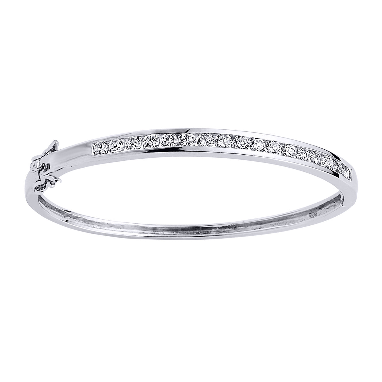 Silver  CZ Eternity Bangle Bracelet 5mm - GVG071