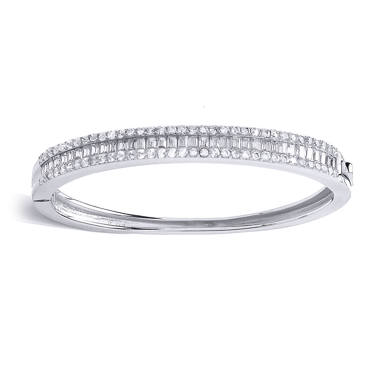 Sterling Silver  Baguette CZ Eternity Baby Bangle Bracelet - GVG129