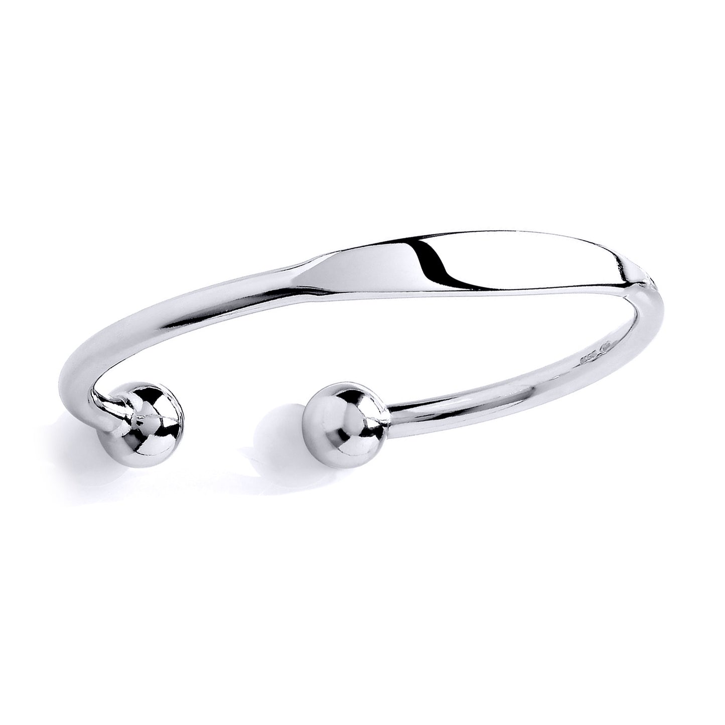 Silver  ID Torque Identity Bangle Bracelet 7mm - GVG130