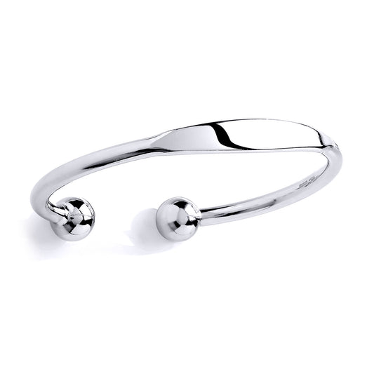 Silver  ID Torque Identity Bangle Bracelet 7mm - GVG130