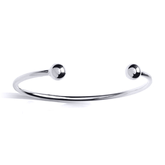 Silver  Round Torque Bangle Bracelet 8mm - GVG177