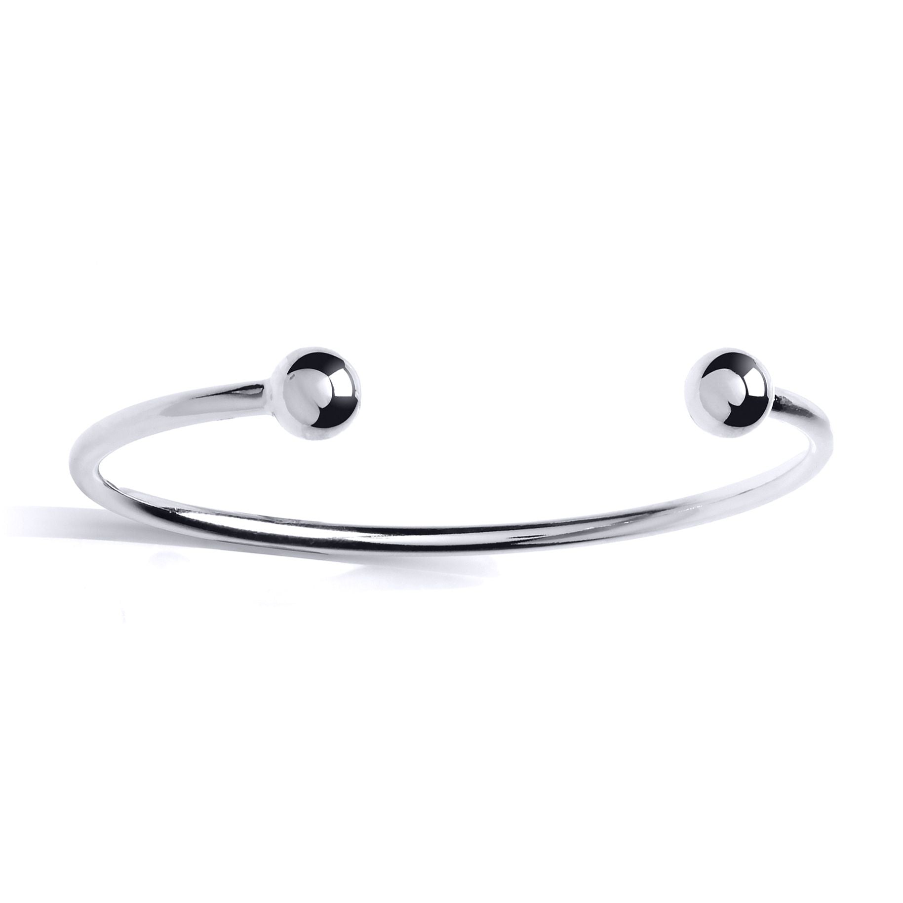 Silver  Round Torque Bangle Bracelet 8mm - GVG177