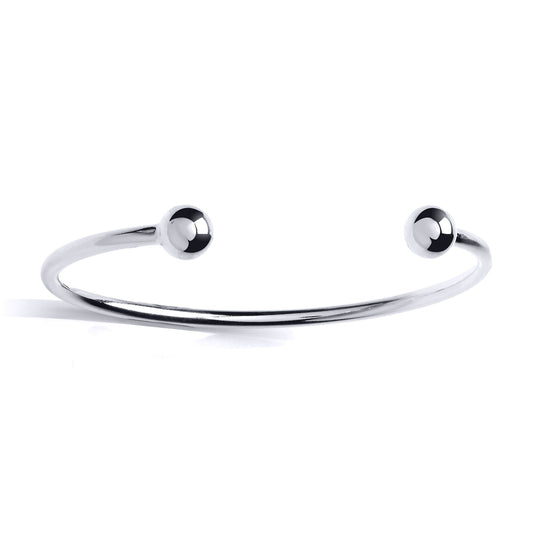 Silver  Round Torque Bangle Bracelet 8mm - GVG177