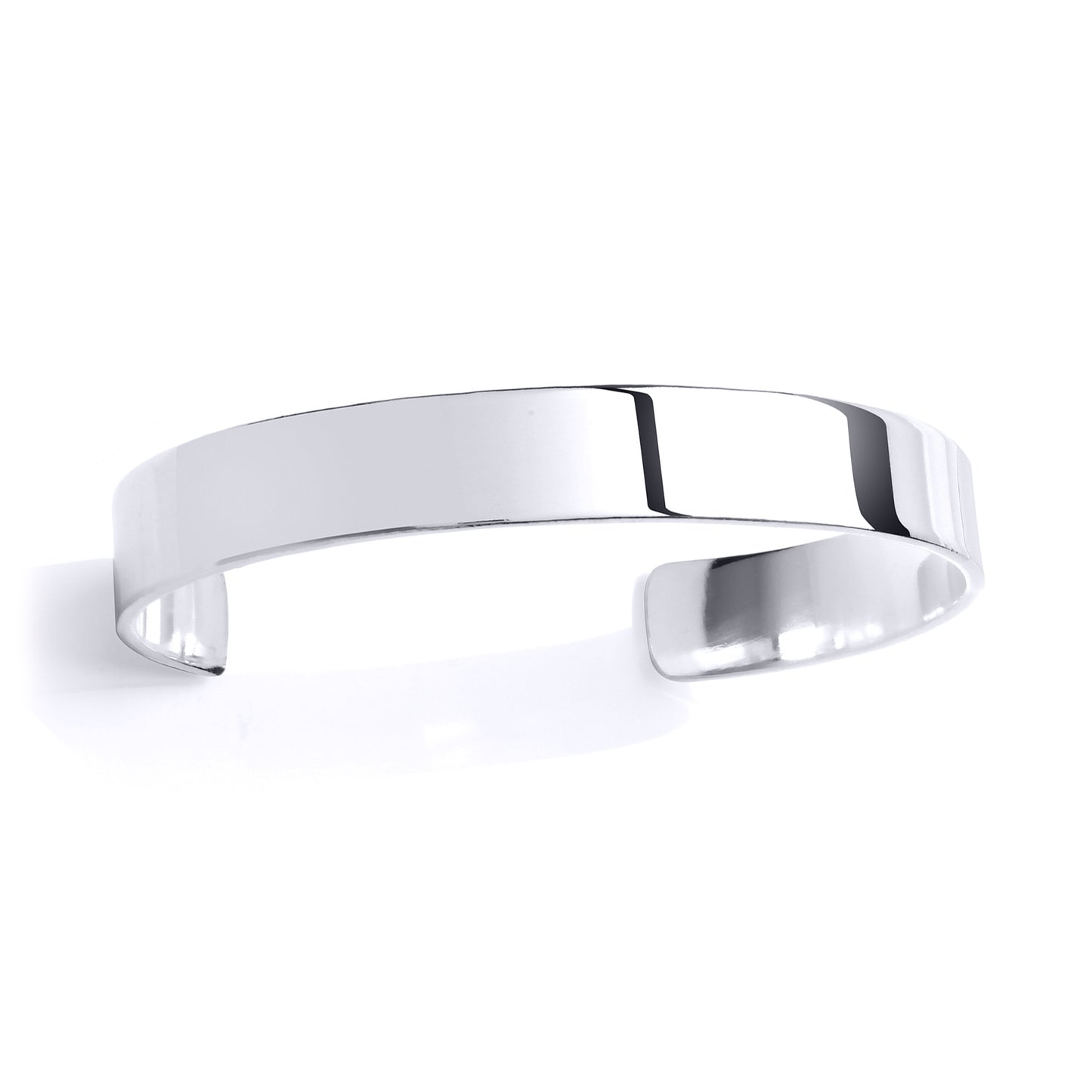 Silver  Flat Torque Cuff Bangle Bracelet 10mm 7 inch - GVG178