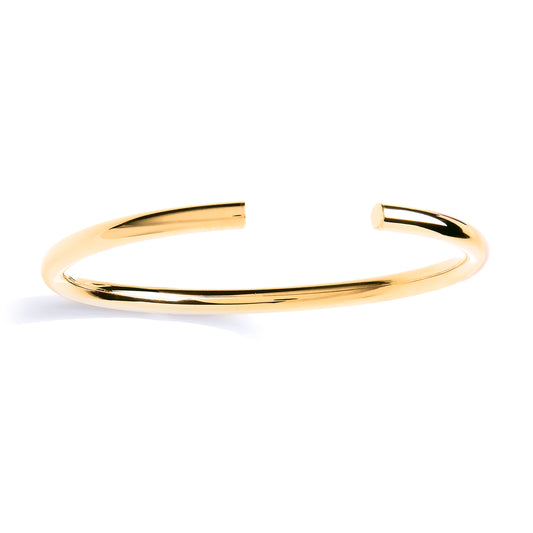 Gilded Silver  Round Tube Flexi Torque Bangle Bracelet 4mm - GVG179GOLD