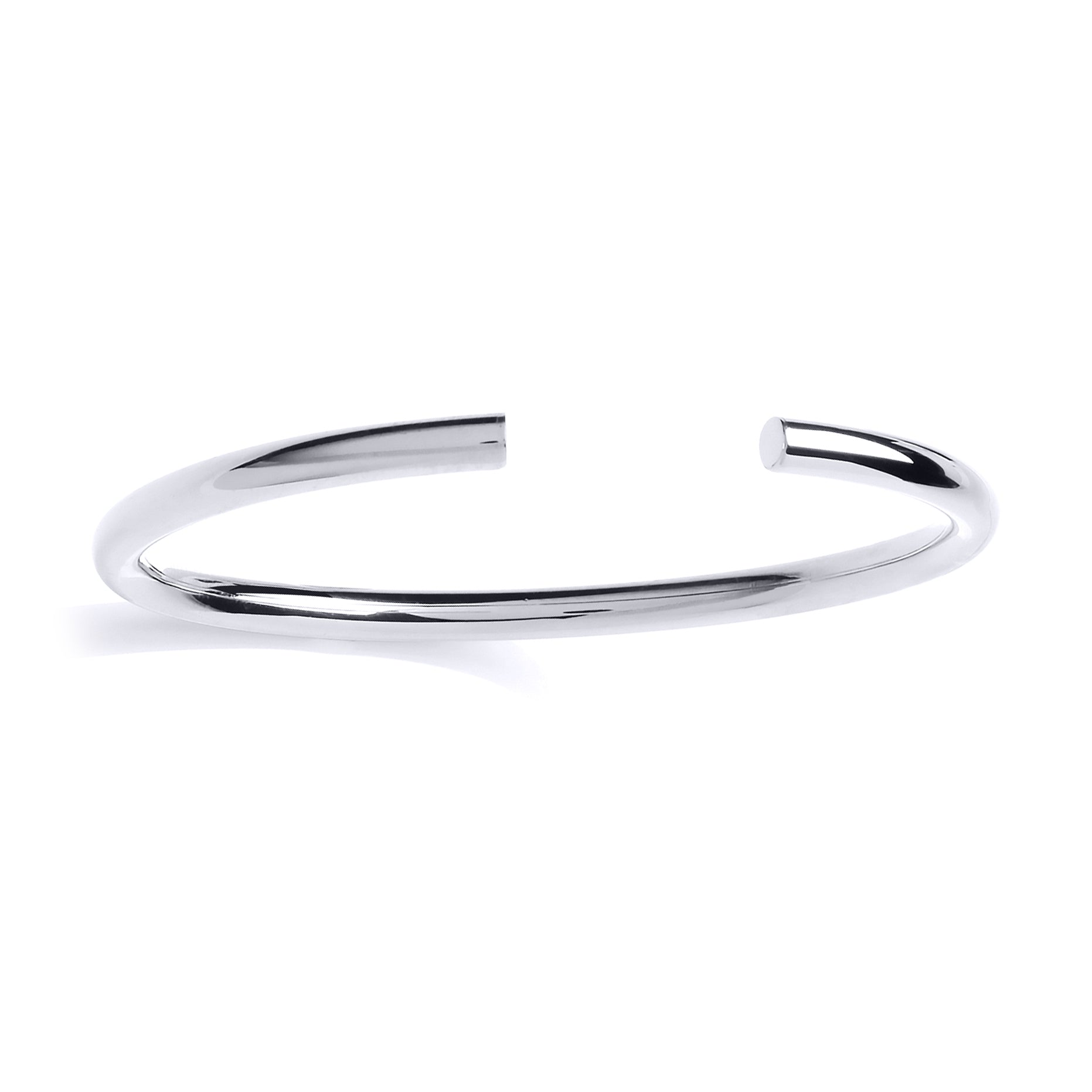 Silver  Round Tube Flexi Torque Bangle Bracelet 4mm - GVG179RH