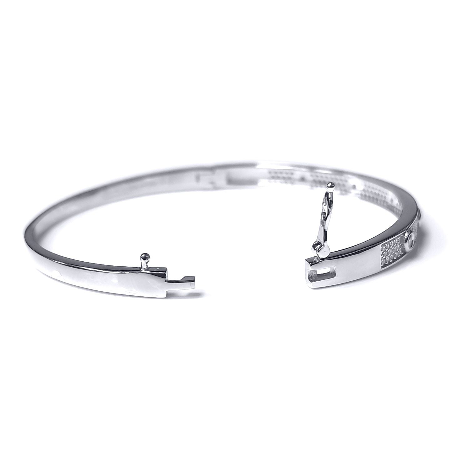 Silver  CZ Pave Love Eternity Bangle Bracelet 5mm - GVG188