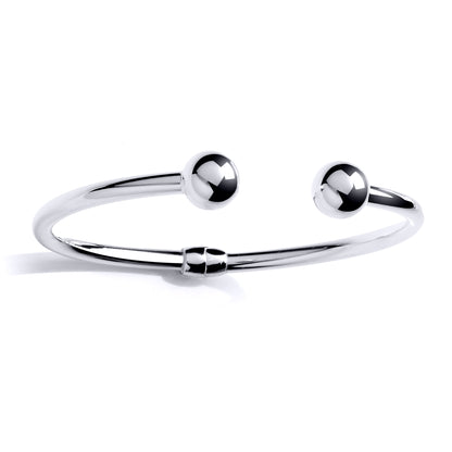 Silver  Hinged Polished Bangle Bracelet 11mm - GVG201