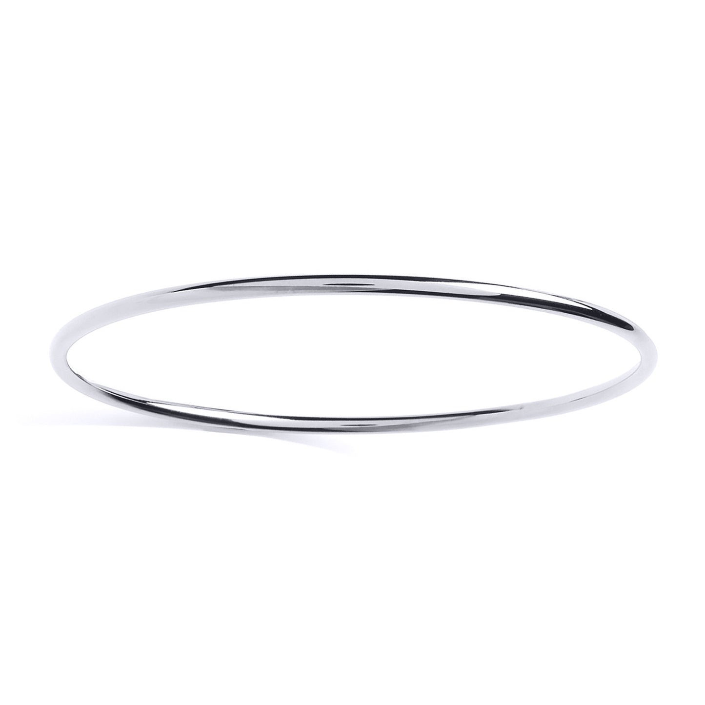 Silver  Polished Round Tube Bangle Bracelet 2mm - GVG215RH