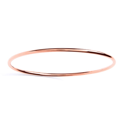 Rose Silver  Polished Round Tube Bangle Bracelet 2mm - GVG215ROSE