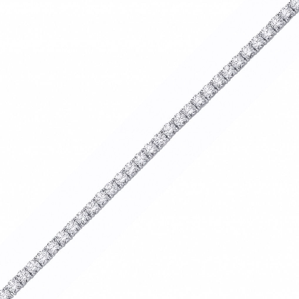 Silver  CZ 4 Claw Eternity Tennis Necklace 4mm - GVK040-4MM