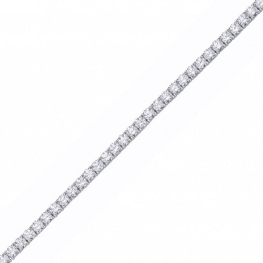 Silver  CZ 4 Claw Eternity Tennis Necklace 4mm - GVK040-4MM