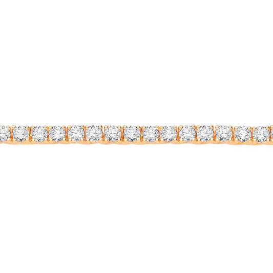 Gilded Silver  CZ 4 Claw Eternity Tennis Necklace 3mm - GVK040G