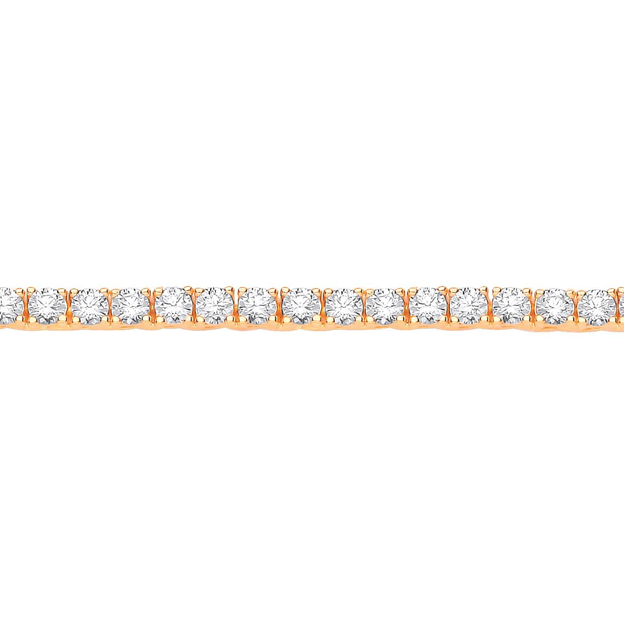 Gilded Silver  CZ 4 Claw Eternity Tennis Necklace 3mm - GVK040G