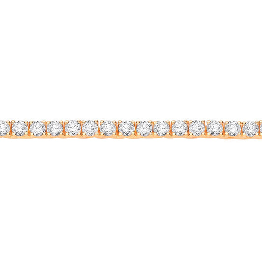 Gilded Silver  CZ 4 Claw Eternity Tennis Necklace 3mm - GVK040G