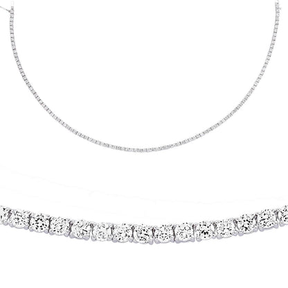 Silver  CZ Eternity Tennis Necklace 4mm 16 inch - GVK040