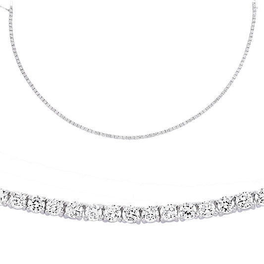 Silver  CZ Eternity Tennis Necklace 4mm 16 inch - GVK040