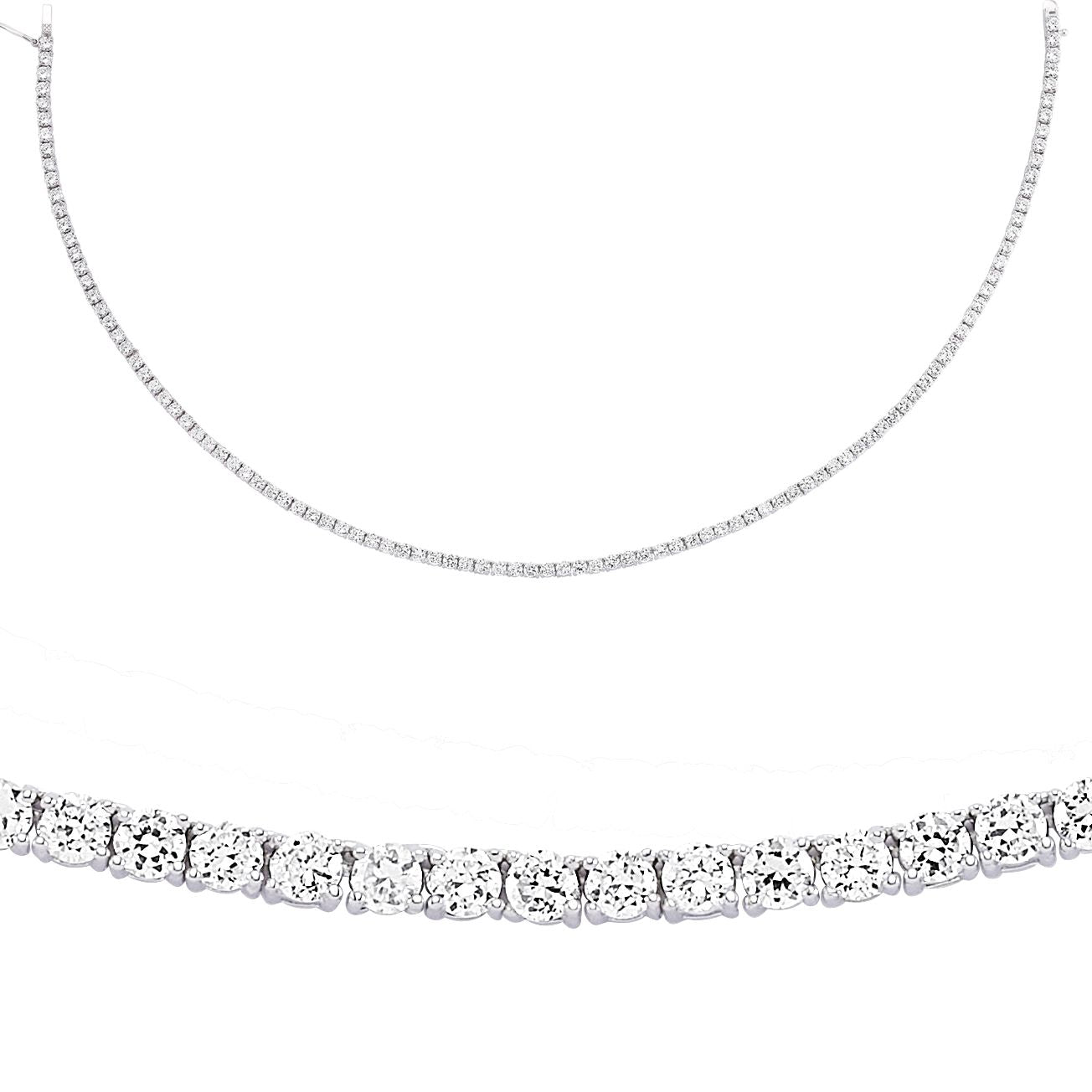 Silver  CZ Eternity Tennis Necklace 4mm 16 inch - GVK040
