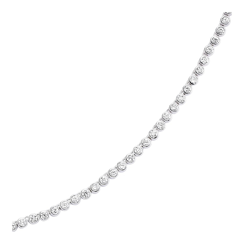 Silver  CZ Bubble Eternity Tennis Necklace 4mm 16 inch - GVK050