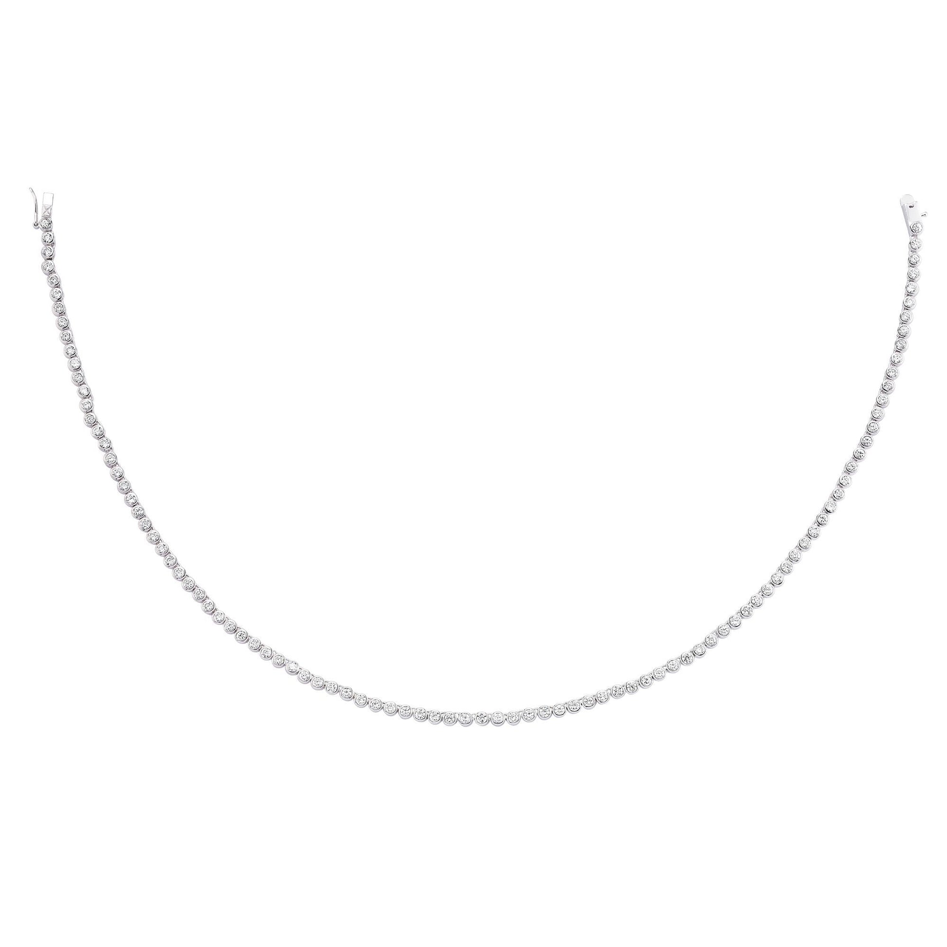Silver  CZ Bubble Eternity Tennis Necklace 4mm 16 inch - GVK050