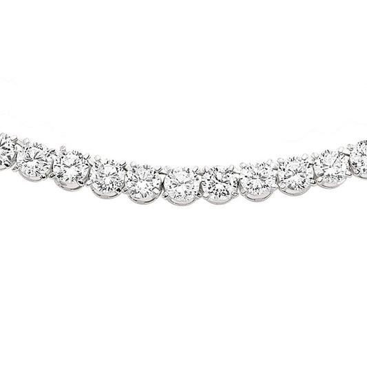 Rhodium Plated Brass  Tennis Necklace - GVK066BR