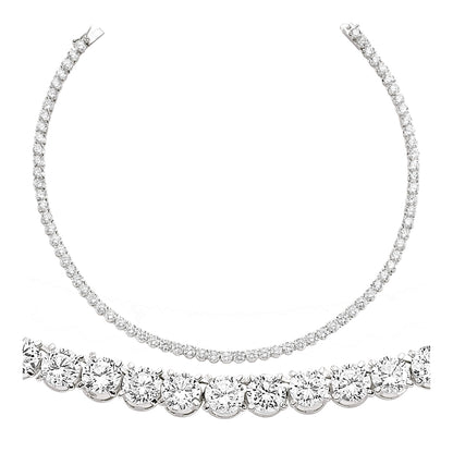 Silver  CZ Eternity Tennis Necklace 6mm 16 inch - GVK066