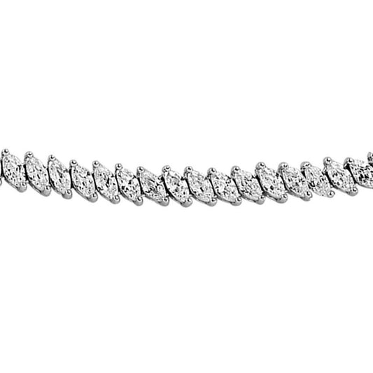 Silver Marquise CZ Eternity Tennis Necklace 5mm 16 inch - GVK090