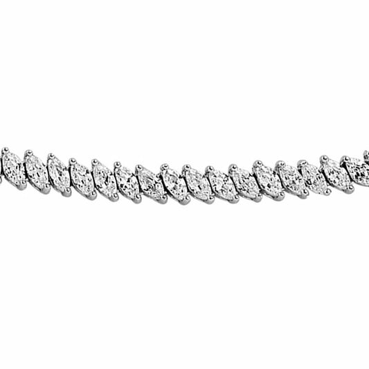 Silver  Marquise CZ Eternity Tennis Necklace 5mm 16 inch - GVK090