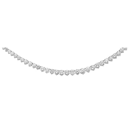 Silver  CZ Graduated Eternity Tennis Necklace 7mm 16 inch - GVK092