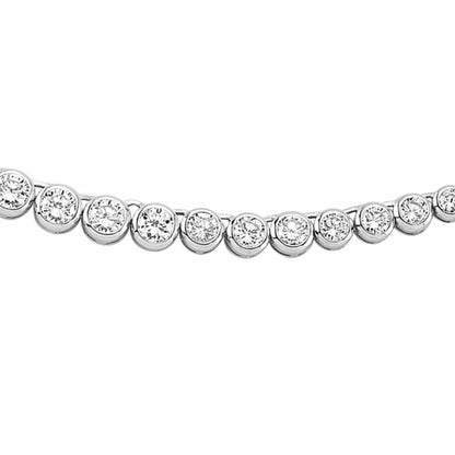 Silver  CZ Graduated Eternity Tennis Necklace 6mm 16 inch - GVK094