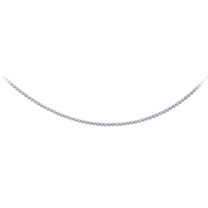 Silver  CZ Eternity Rubover Tennis Necklace 3.5mm 16 inch - GVK095