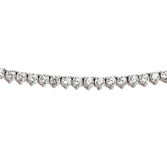 Silver  CZ Eternity Tennis Necklace 3mm 16 inch - GVK097